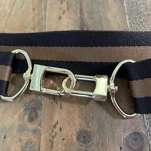 Brown and tan guitar strap for Louis Vuitton